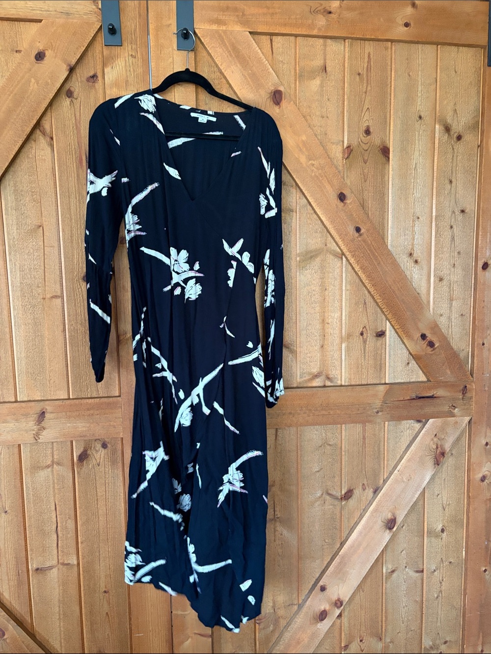O'Neill Black Maxi Dress with White Floral Print